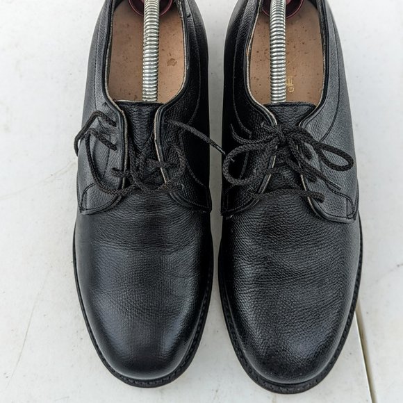 Black Men\'s Uniform Leather Vulcan Soles Derby style shoes  Sz 8D main image 10